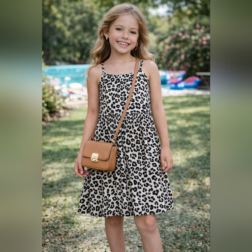 Cheetah Print Sleeveless Spring/Summer Dress, size Large (10-12)